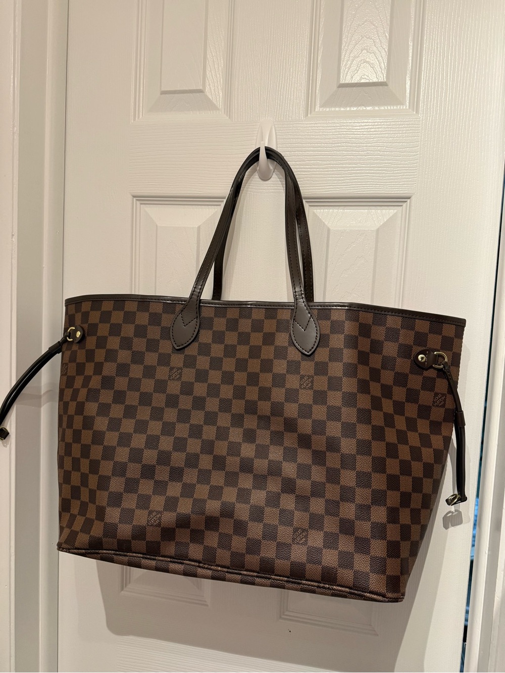 Checker Brown Neverfull Large Tote Bag NOT REAL